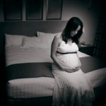 Sad pregnant woman